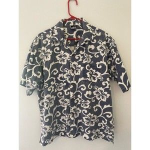 BIS Big Island Surf Shirt Mens Short Sleeve Blue Size L